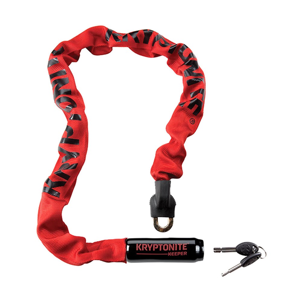 Kryptonite Keeper Anti-theft Chain Red with Integrated Lock 85 cm