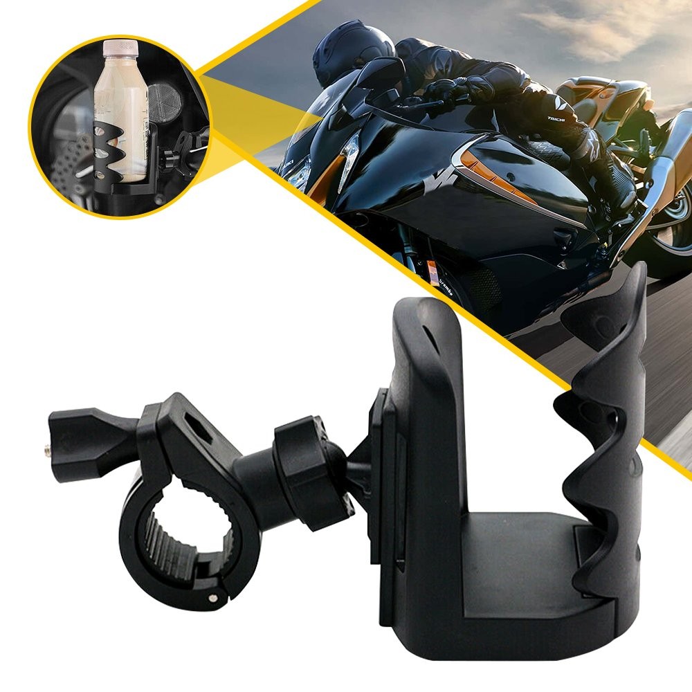 Adjustable Motorcycle Handlebar Cup Holder Drink Bottle Mount Fit for 17-32mm EA