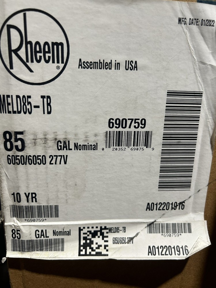 Marathon Eclipse Light Duty 85Gal 277-Volt 12 Kw Electric Water Heater