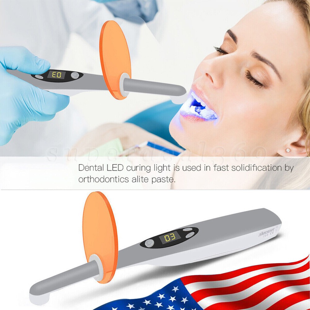 Dental Wireless Cordless LED Curing Light Composite Resin Cure Lamp (3second) DS