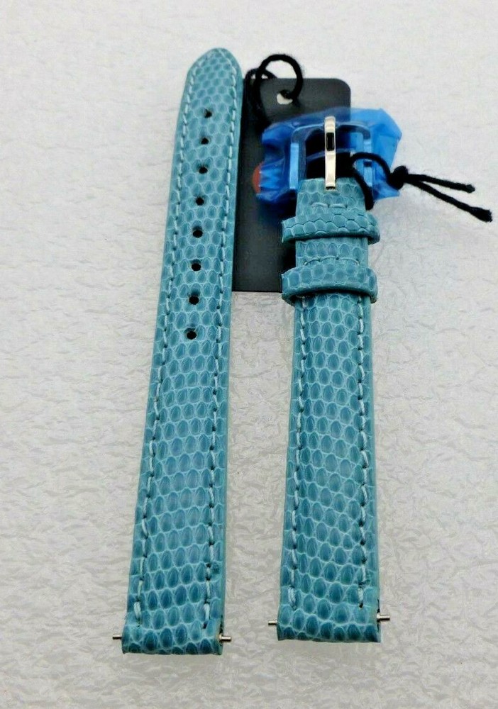 Genuine Michele 12mm Blue Lizard Watch Band Strap New