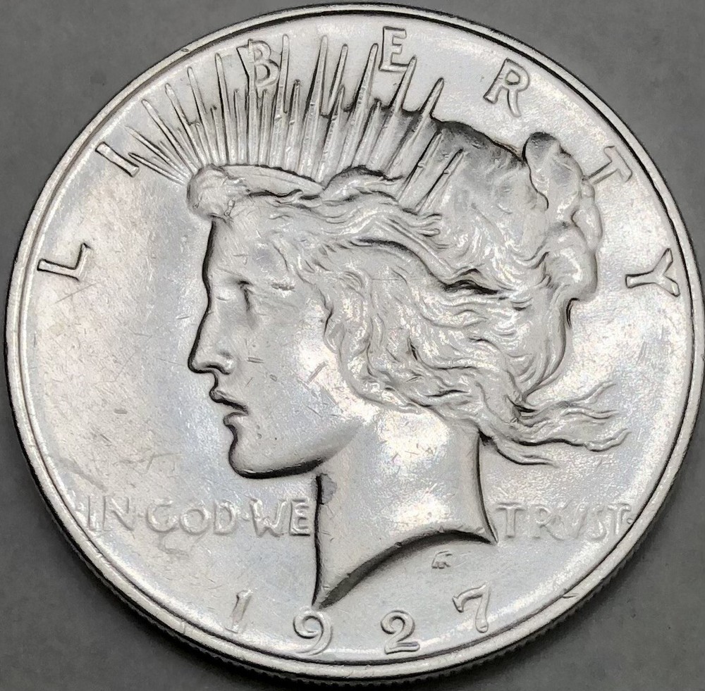 1927-D Peace Silver Dollar AU Details