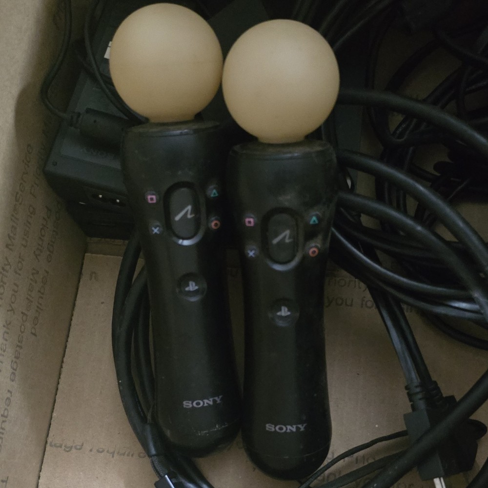 Sony PlayStation PS4 VR Headset Full Bundle, Motion Controllers, Cables *Tested*