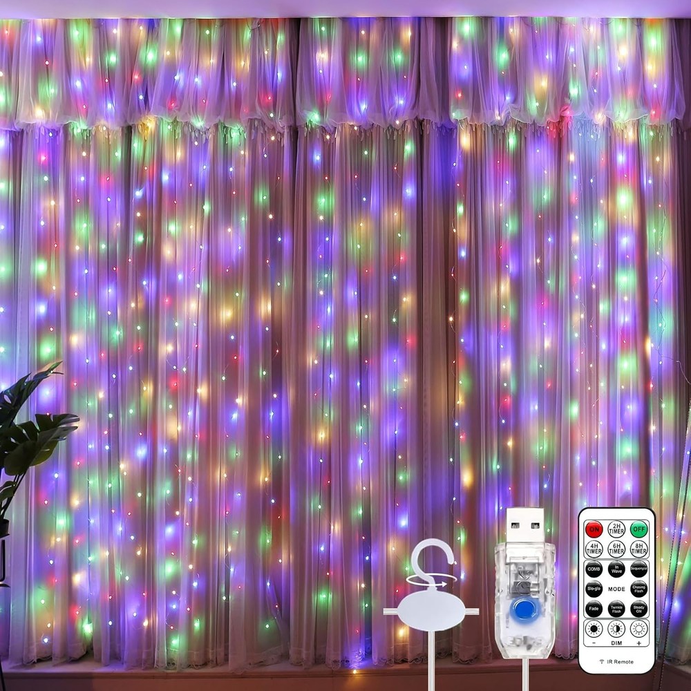 ain String Lights, Multicolor ain Light for Bedroom, USB Powered 8