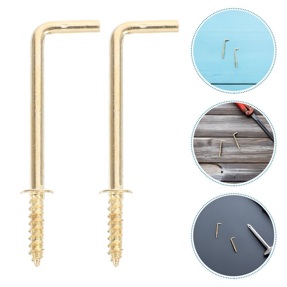 30 Pcs Right Angle Hook Heavy Duty Nails for Mirror Shaped Screw-in Hooks Kit