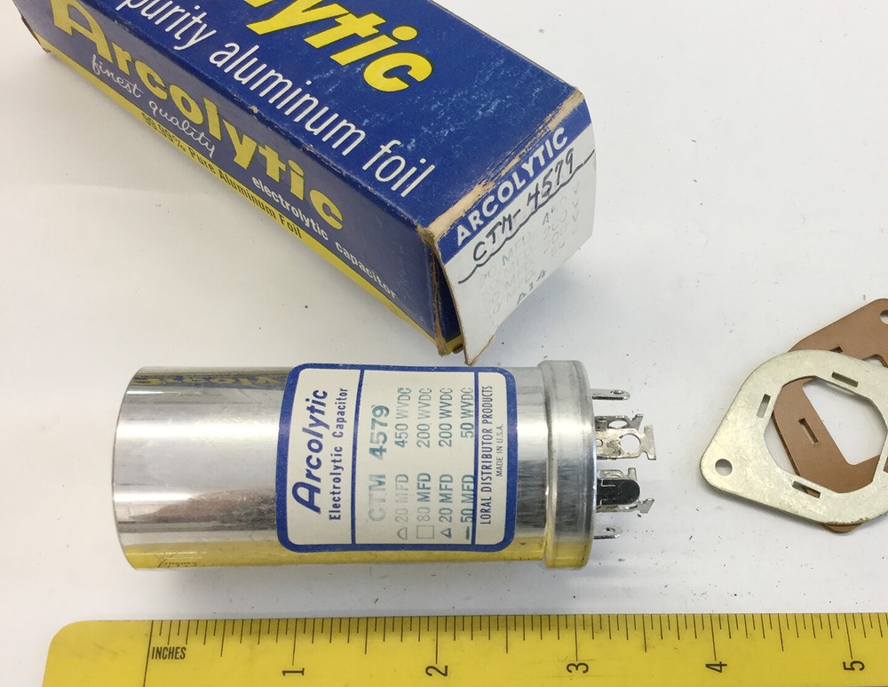 1 NOS/NIB Arcolytic 20 mfd @ 400 v Can Style Capacitor