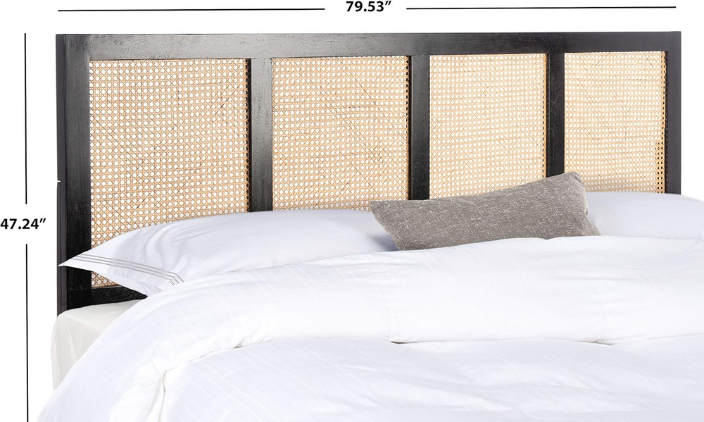Vienna Black Cane King Headboard Platform - Stylish Home Collection Design