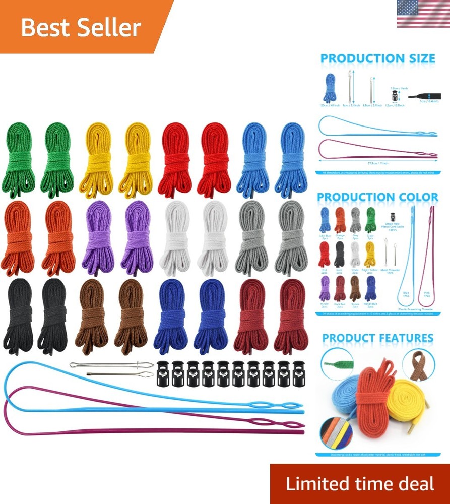 24Pcs Replacement Drawstring with Threaders for Sweatshirt Hoodie Strings Shorts