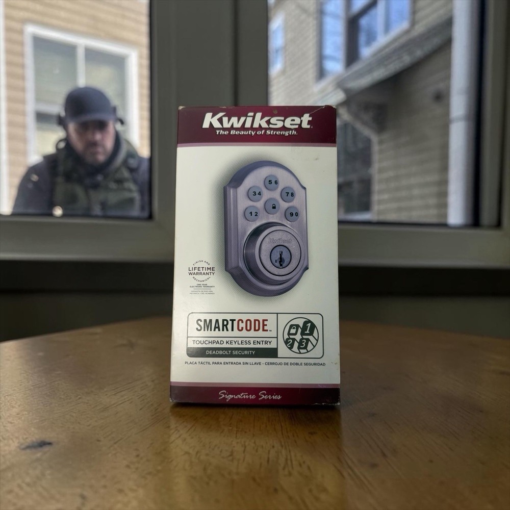 Kwikset SmartCode Silver Satin Keyless Touchpad Deadbolt Lock Front Door
