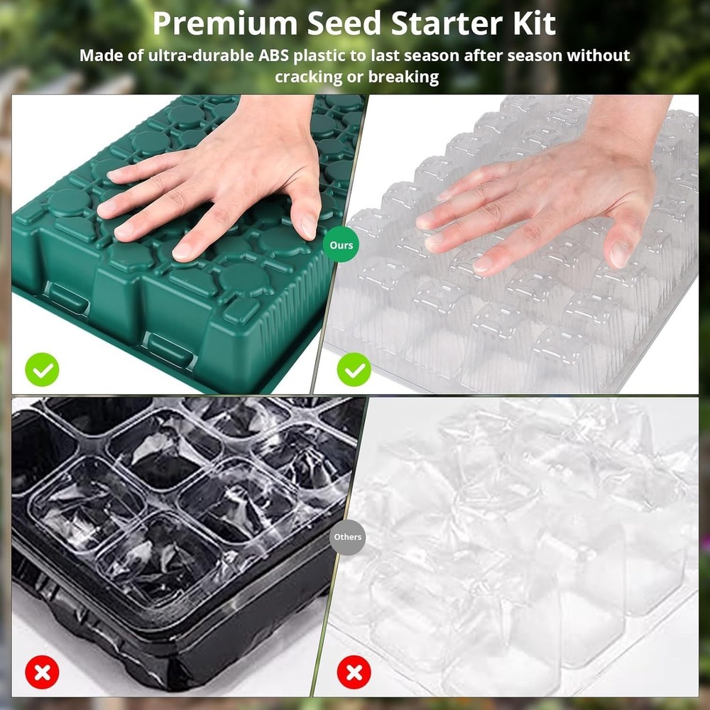 80 Cells Seed Starter Kit - Adjustable Brightness & Growth Essentials