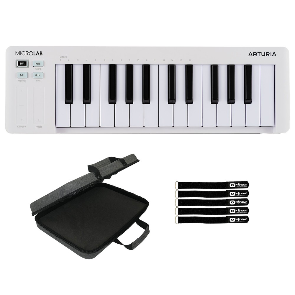 Arturia MicroLab mk3 White Ultra-Compact MIDI Controller with Case