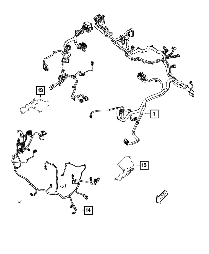 Genuine Mopar Front End Module Wiring 68333740AD