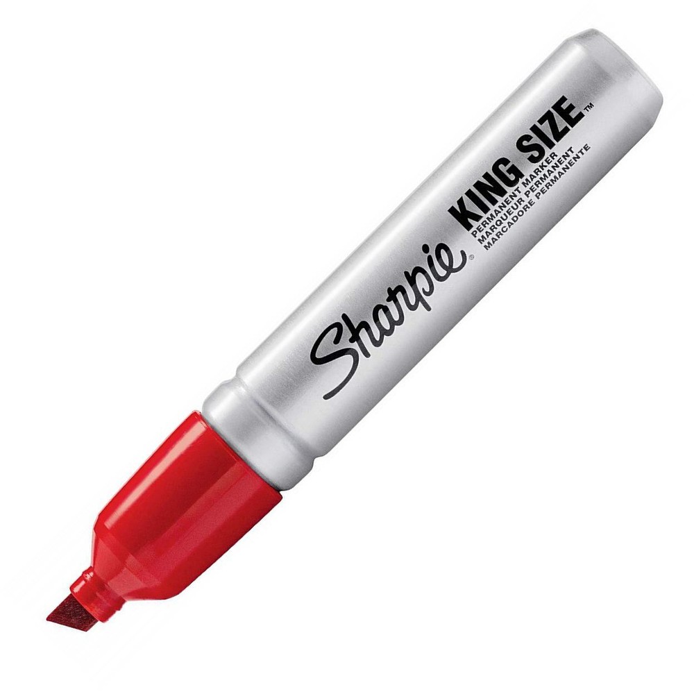 15002 Sharpie King Size Permanent Marker, Chisel Tip, Red Ink, 1 Each