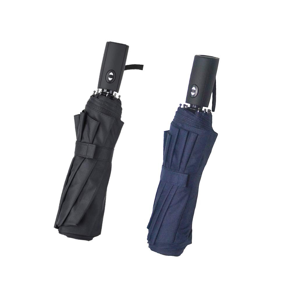 UBUDDY 2 PACK Automatic Auto Open Close Large Canopy 46 Inches, Black+Blue