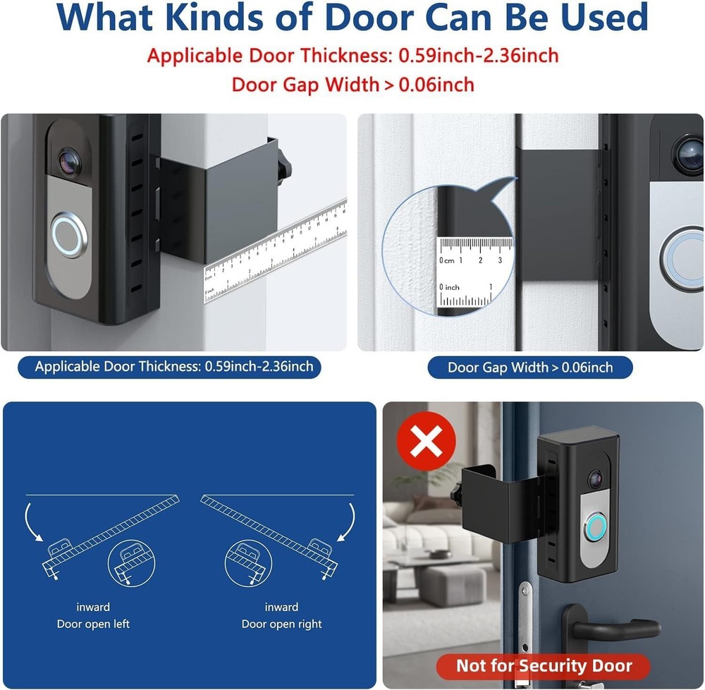 Secure Adjustable Doorbell Mount - Compatible with Ring & Blink Video Devices