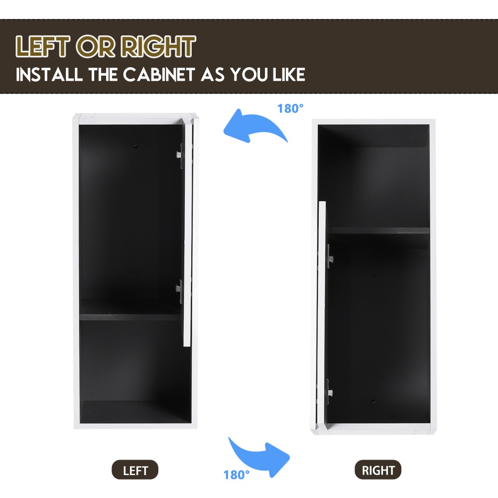 Bathroom Side Cabinet 2 Soft Close Doors Float Mounting Design