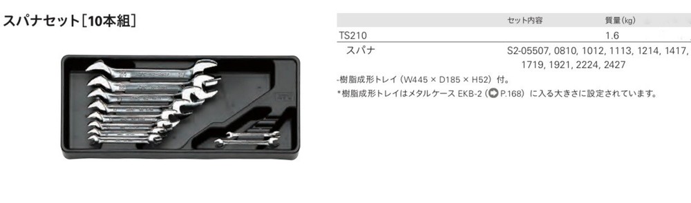 KTC Spanner set [10-piece set] TS210 Japan