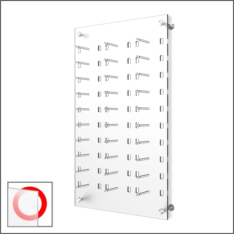 Wall mount Acrylic Optical Frame Display with Hardware - In Frosted White (30F)