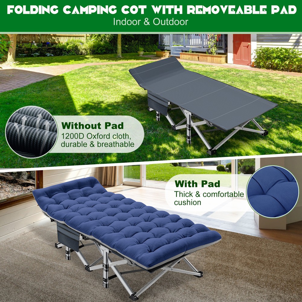 Barbella Folding Camping Cot folding Bed Military Cot Sleeping Bed With Bag Mat