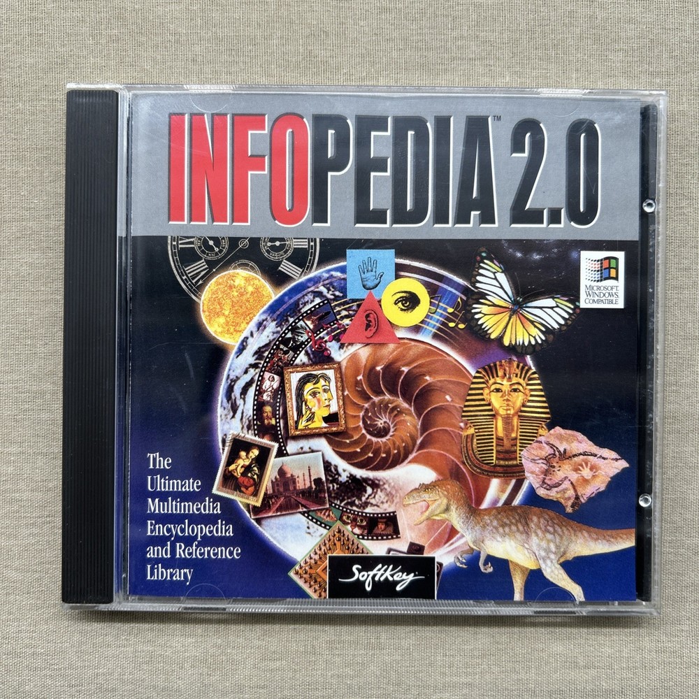 InfoPedia 2.0 (PC CD-ROM 1995 Windows 95) Educational Software Encyclopedia Ref+