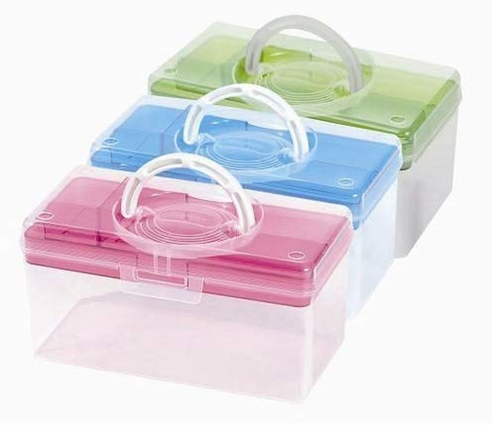 livinbox 9" Portable Plastic Toolbox with Handle & Removable Tray, First Aid ...