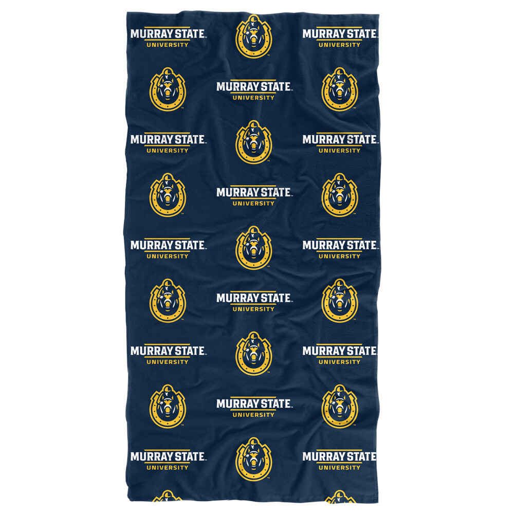 Murray State University Beach Towel/Bath Towel, 30"x60" Logo Pattern