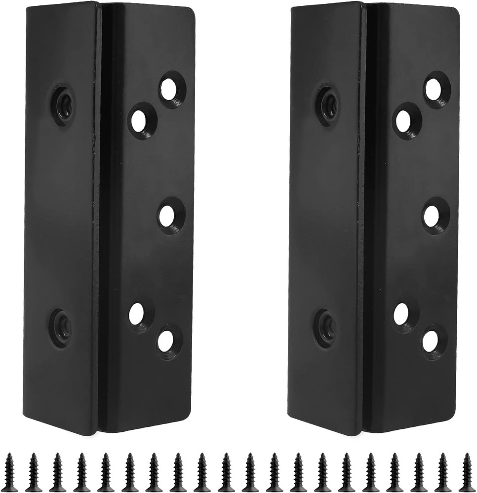 2 Pcs Bed Frame Bed Post Double Hook Slot Bracket, Heavy Duty Bed Hardware Plate