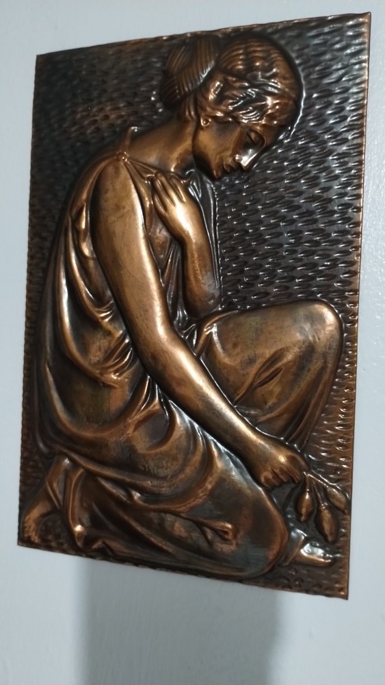 VINTAGE EMBOSSED COPPER RELIEF ARTWORK - 11"×7"