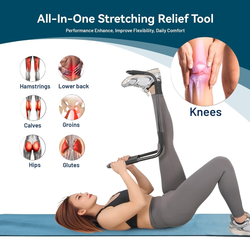 Hamstring Stretcher, Knee Extension Device, Lower Back, Hip Calf Stretching