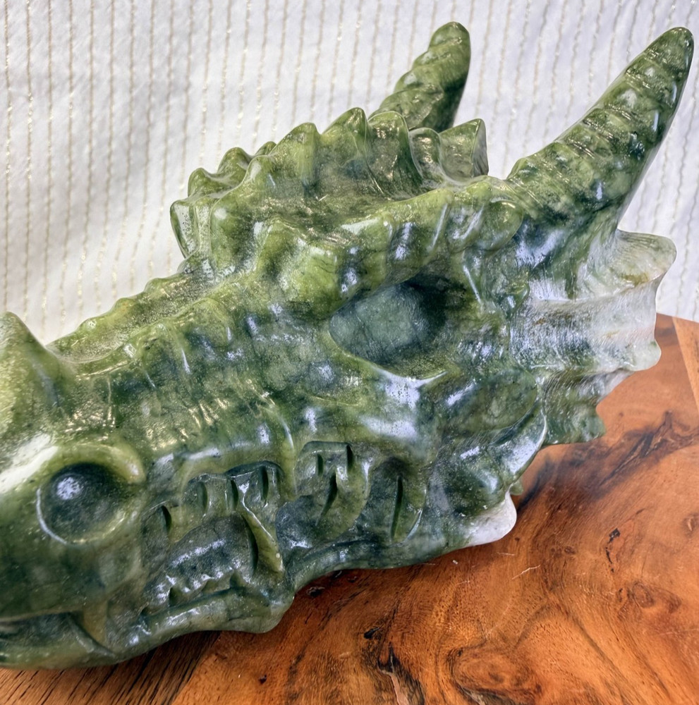 Jade Dragon Skull Carving