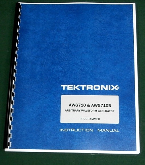Tektronix AWG710 Programmer Manual: Comb Bound & Protective Plastic Covers