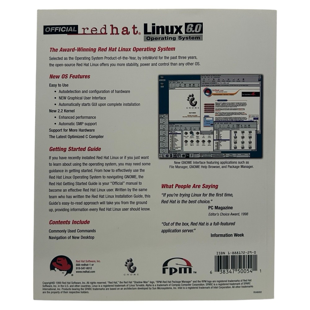 Red Hat Linux 6.0 Big Box Operating System Vintage Computer Software 1999