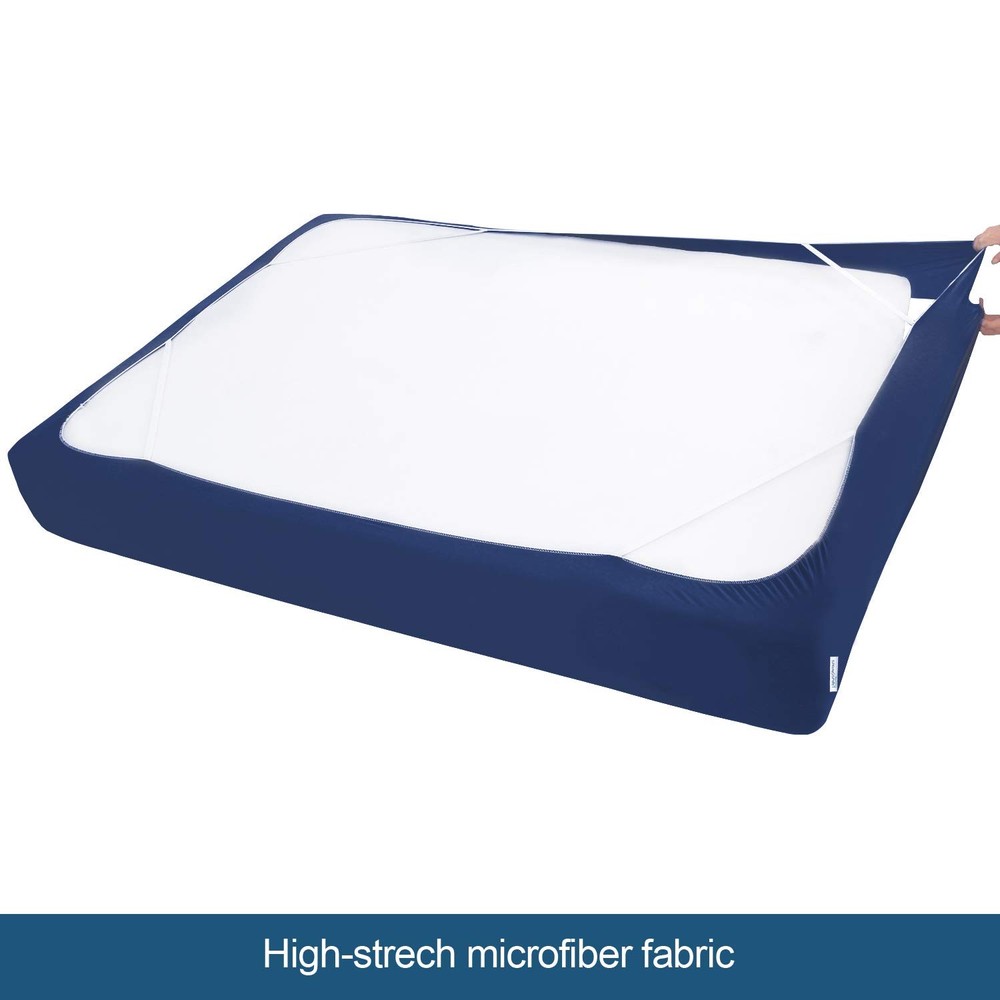 Full Size Box Spring Cover with Smooth and Elastic Woven Material, Full, Navy