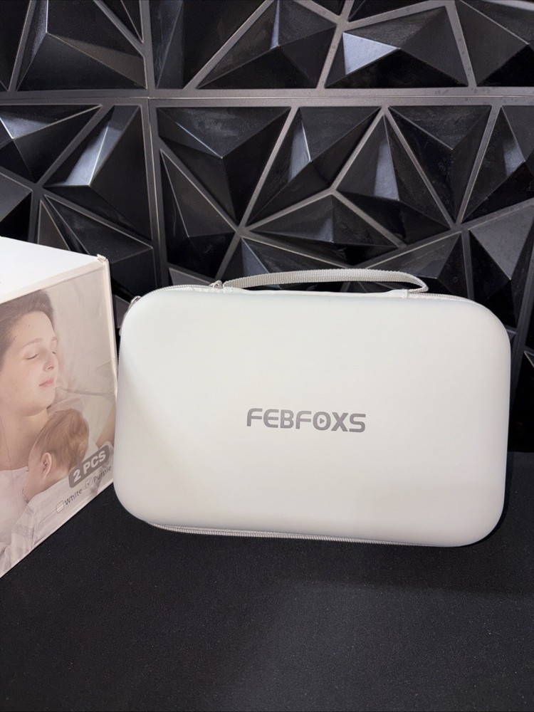 FEBFOXS Purple Breast Pump Hands Free, 2 Pack Breastfeeding Pump