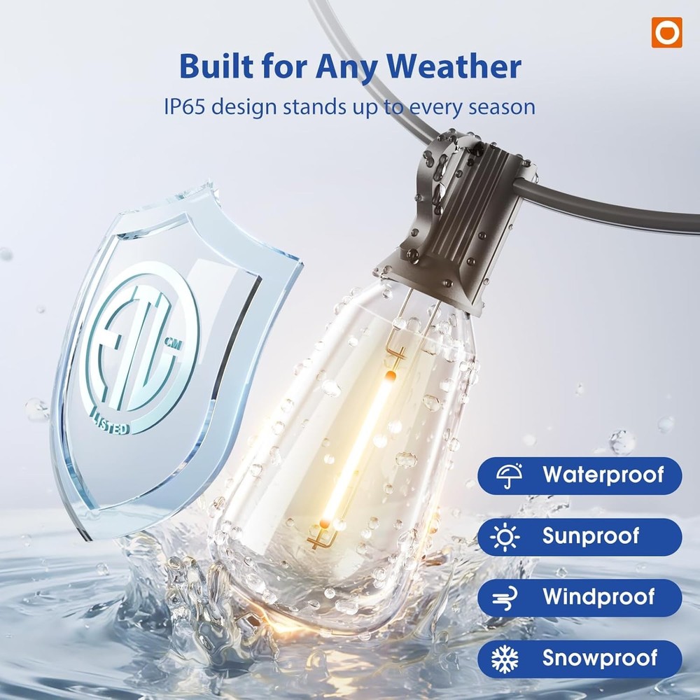 Connectable Outside Hanging Lights for Backyard & Porch – Replaceable