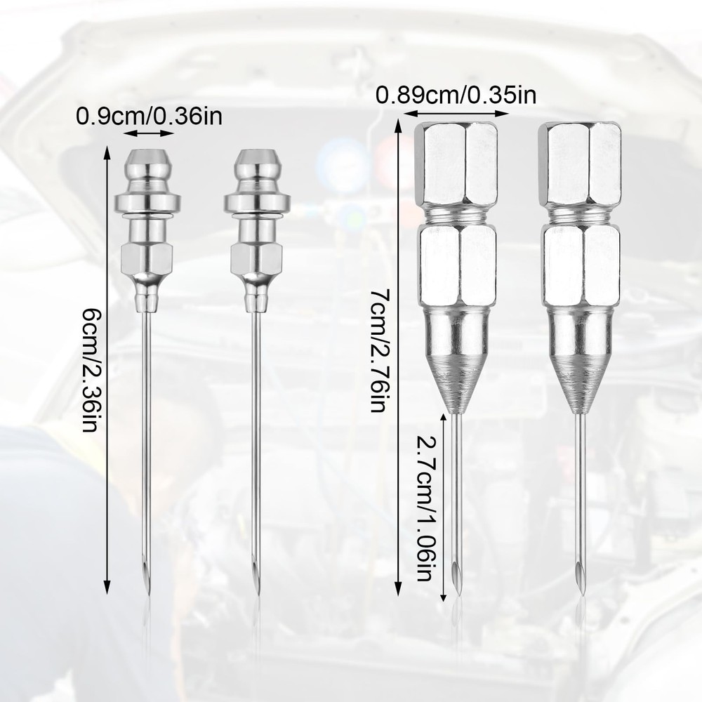 Gosknor 4pcs Grease Gun Needle Nozzle, M, silver