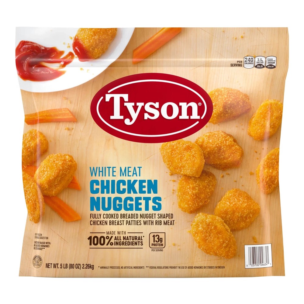 Tyson Breaded Chicken Nuggets, Frozen, 5 lbs.