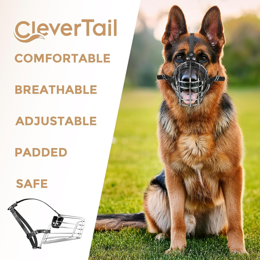 German Shepherd Muzzle for Large Sized Dog – Metal Dog Muzzle for German Shepher