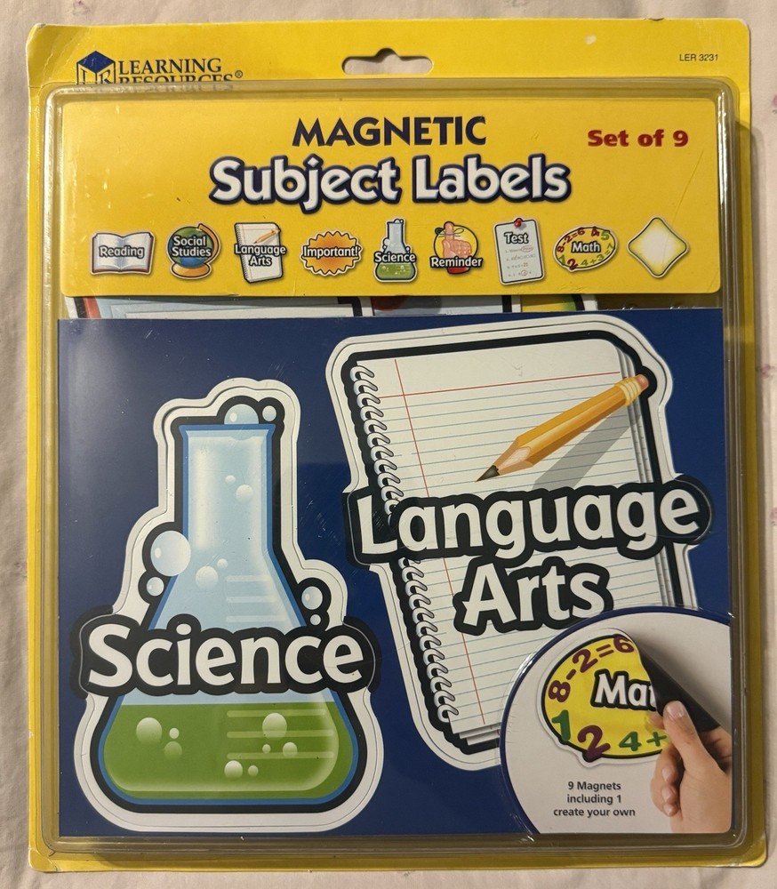 Learning Resources Magnetic Subject Labels - Set of 9 - Science & Language Arts