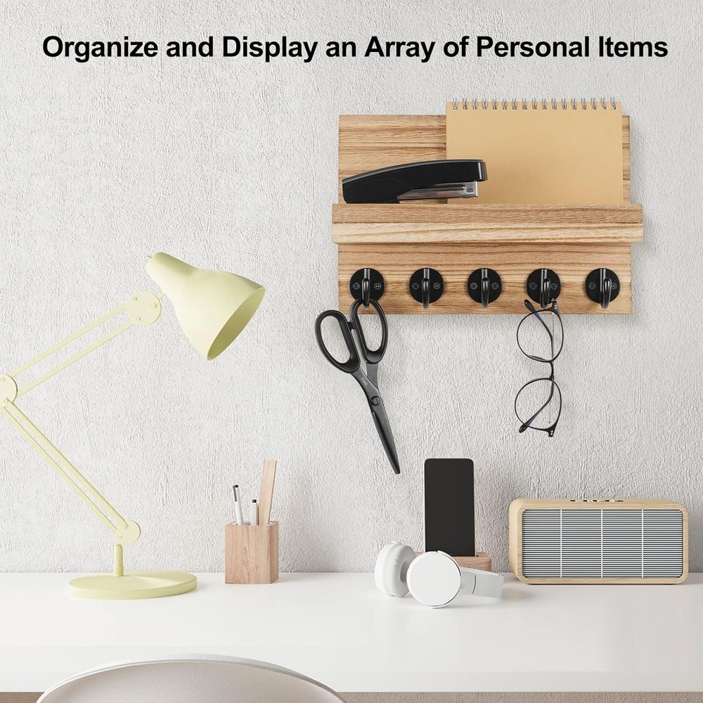 Unique Rustic Key Holder for Wall, Decorative Hooks for Keys and Leashes