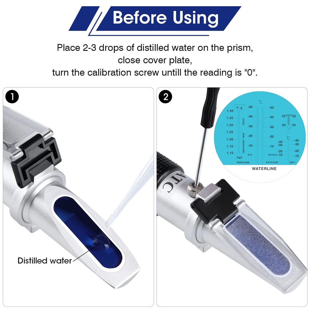Antifreeze Refractometer 4-in-1 Coolant Tester for Checking...