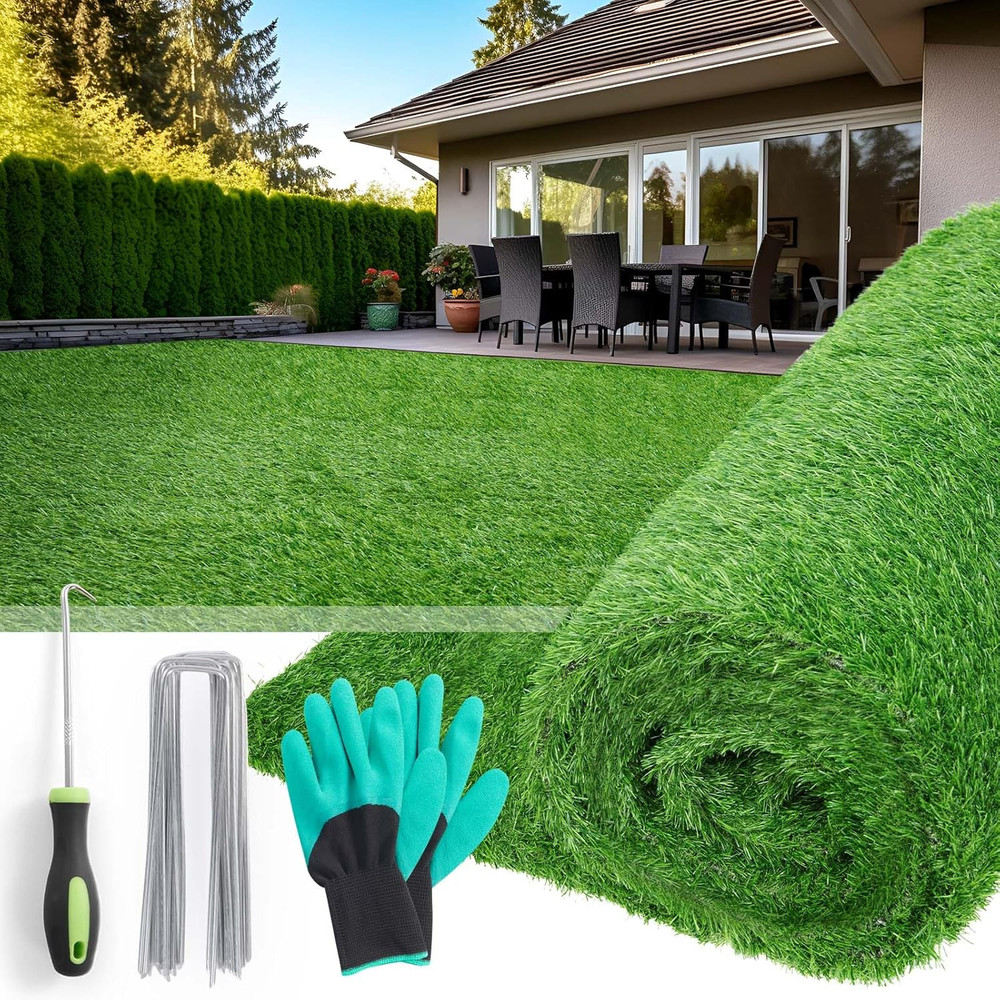 Realistic Artificial Grass Mat Customized Sizes,6Ft X10Ft Inches Synthetic Fake