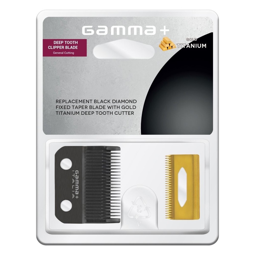 REPLACEMENT FIXED BLACK DIAMOND CARBON DLC TAPER HAIR CLIPPER BLADE WITH MOVING