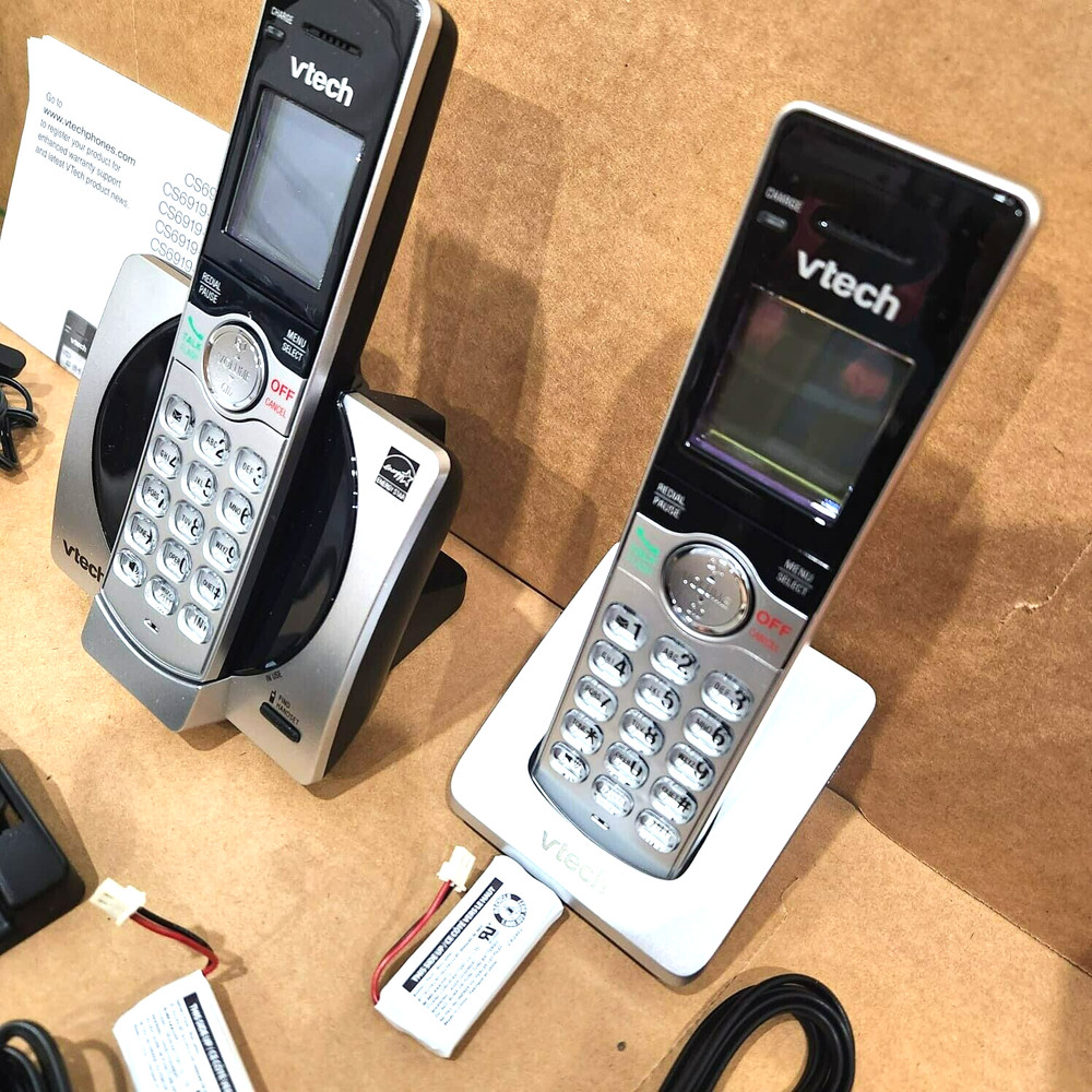 VTech CS6919-2 DECT 6.0 Cordless Phone 2 Handsets Caller ID Call Waiting Silver