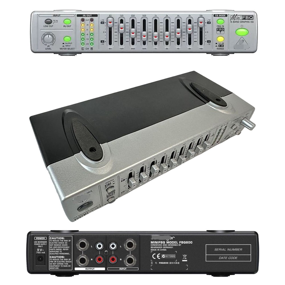 FBQ800 Compact 9-Band Graphic EQ Equalizer Suppressor Equalizer Processor New