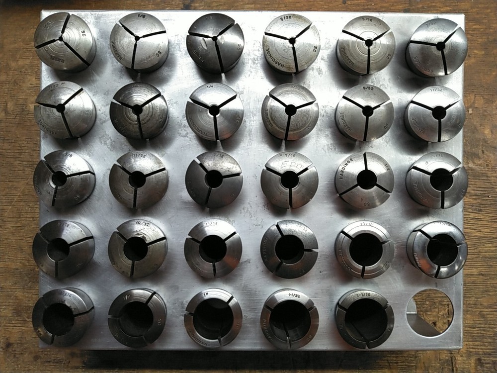 Hardinge 5c Round Collet External Threads, NO internal threads; Various sizes