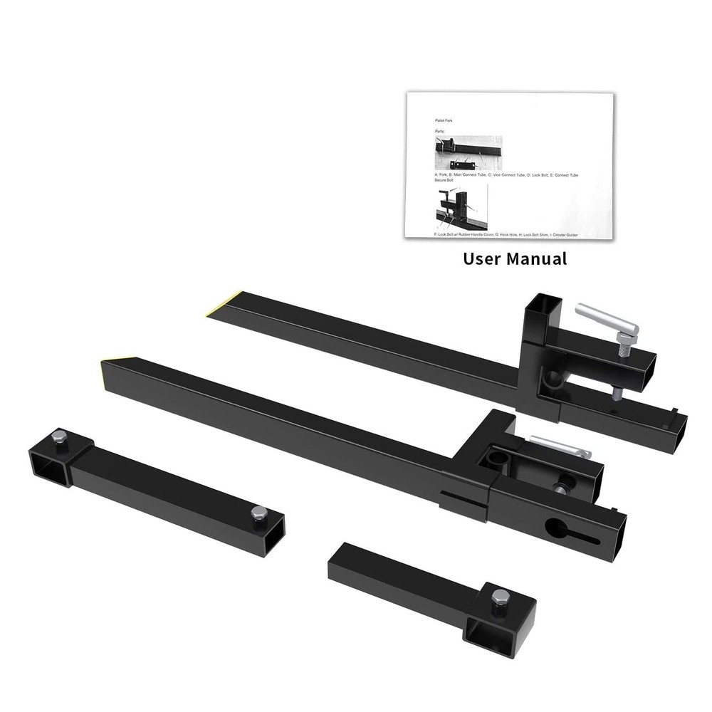 1500lbs 43" Tractor Clamp on Pallet Forks Skid Steer Loader Bucket Quick Attach