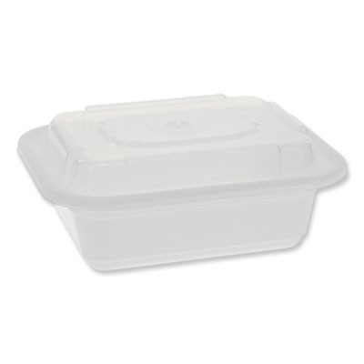 Pactive NC818 Microwavable Containers 12 Oz Rectangular White/Clear