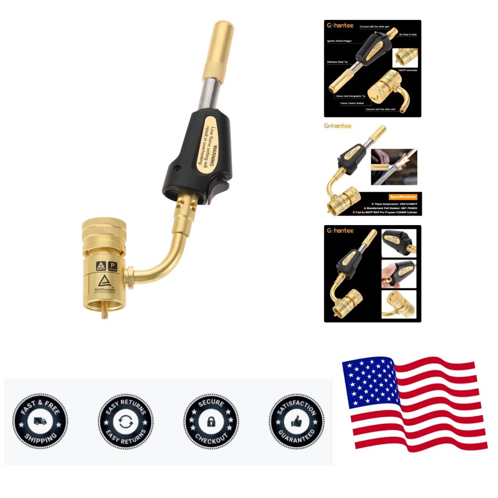 Multi-Purpose Propane Torch with 360° Rotation & Self-Ignition - Perfect for DIY