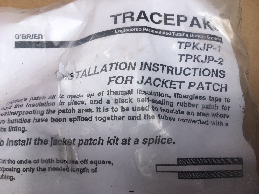TRACEPAK Jacket Patch Kit TPKJP-3 Preinsulated Tubing Bundle Systems O’BRIEN